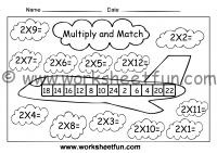 Multiply and Match - Multiplication Activity - Multiply by 2, 3, 4, 5, 6, 7, 8 and 9