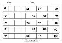 missing numbers 51-100