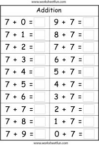addition facts 7