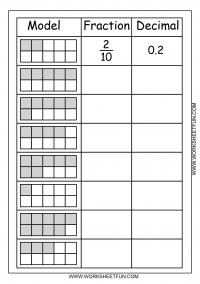 model fraction decimal