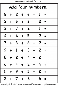 adding 4 numbers