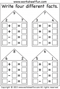 Fact Family Houses - 7 Worksheets