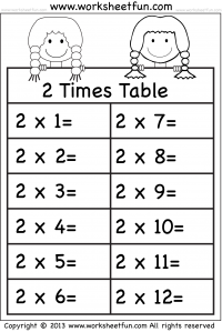2 times table