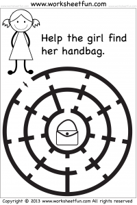 Beginner Mazes - Preschool and Kindergarten - One Worksheet