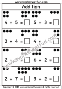 kindergarten addition worksheets