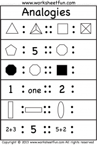 Picture Analogies - One Worksheet