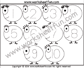 number tracing 1-10