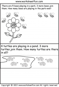 Addition Word Problems - One Worksheet