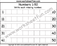 Missing Numbers – 1-50
