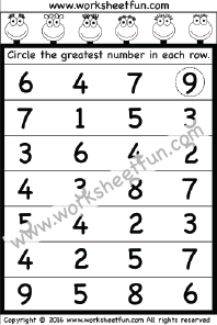 Greatest Number - 1 Worksheet