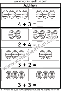 Easter addition worksheet