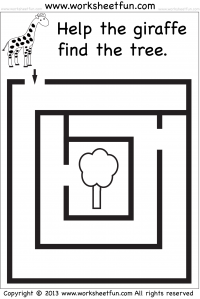 Beginner Mazes - Preschool and Kindergarten - 1 Worksheet