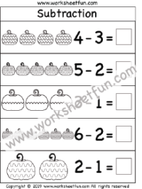 Pumpkin Subtraction Worksheet