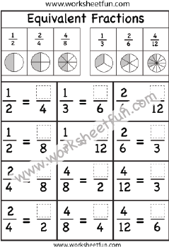 Fraction worksheets