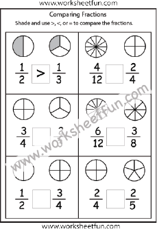 Fraction worksheets
