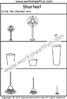 Size Comparison Worksheets