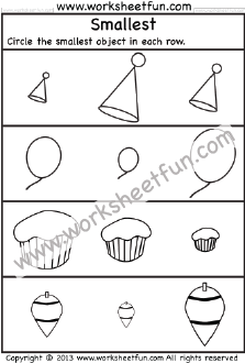Size Comparison Worksheets