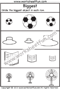 Size Comparison Worksheets