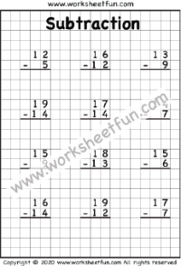 Subtraction up to 20